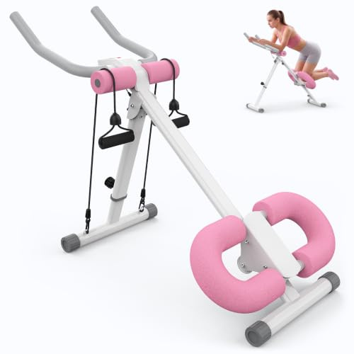 AB Machine Ab Workout Equipment, Adjustable Ab Trainer Machine for Abs Workout at Home Gym, Foldable, Knee Protection