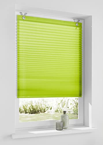 Raffrollo/Ösenrollo/Plissee Olbia Weiss, grün, grau, orange Marc Öse ca. 40/50/60/70/80/100 * 125/210 cm (ca. 40 * 125 cm, grün)