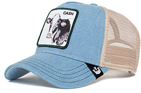 Goorin Bros. The Farm Original Truckerkappe mit verstellbarem Snapback-Verschluss, Blau (Cash Cow), Einheitsgröße, Einheitsgröße