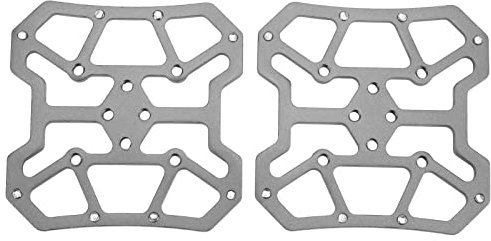 Dioche 1 Paar Breites Plattformpedal für Mountain Bike,Alu Fahrrad Klickpedal Adapter selbstsichernde Scheibenpedale für SPD und KEO-Rennradsystem,SPD-Mountainbike-System (Titan)