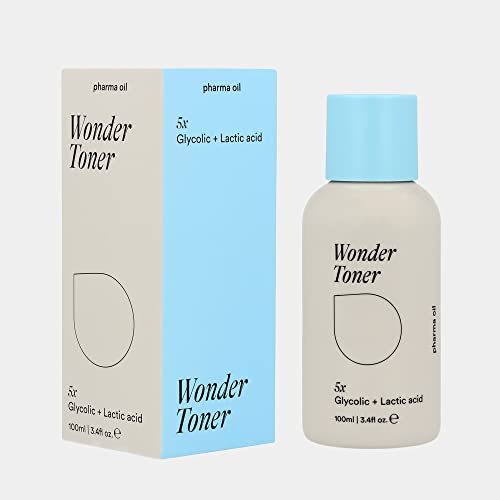 Pharma Oil - Wonder Toner Gesicht - Enthält AHA Glycolic Acid 5% Glycerin Hamamelis und Aloe Vera - Pigmentflecken Entferner - Unreine Haut Gesicht - Gesichtswasser Unreine Haut - Pickelmale Entfernen