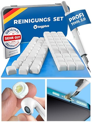 tagplus® Reinigungsknete Handy & Kopfhörer inkl. Profi Reinigungs-Tool, Handy Reinigungsset für Airpods, Gadgets für Männer, ipad Zubehör, iPhone Zubehör, Gadgets praktisch, Technik Gadgets