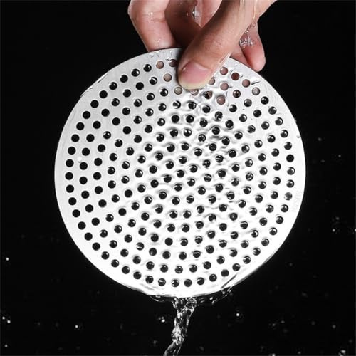 HEBEOT Colador de fregadero de acero inoxidable para desagüe de ducha, filtro de fregadero, colador de agujero de fregadero, protector de drenaje de baño (11 cm)