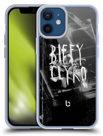 Head Case Designs Officially Licensed Biffy Clyro Black White Graphics Gel Case [Military Grade Protection] Compatible with Apple iPhone 12 Mini and Compatible with MagSafe