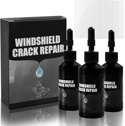 Enigmapn 3 pièces Liquide Réparation Fissures Pare-Brise de Voiture, Kit de Réparation Pare-Brise, Kit de Réparation D'éclats Pierre Pare-Brise, pour Fissures, Solution de Réparation 20ml
