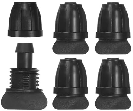 M METERXITY Juego De 5 Piezas De Accesorios De Riego Por Goteo Con Enchufe De Púas, Tapones Finales De 3/8 Pulgadas Conector Invernadero/Jardín Sistema De Riego, Partes De Riego Por Goteo