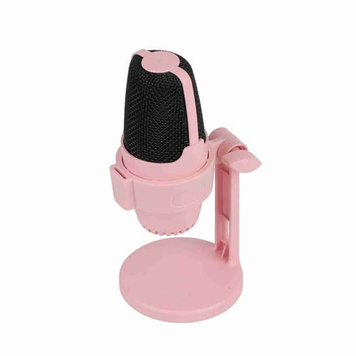 Kondensatormikrofon, Hög Känslighet Bred Systemkompatibilitet Kardioid USB Border Area 16 -bit -kondensator Mikrofon RGB Ljus för Videokonferenser (Rosa)