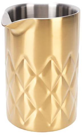 Dubbelväggar 304 Rostfritt Stål Blandningsglas för Bartender 540 Ml, Blandning Av Glas Hem Bartender Bar Whisky Martini Dryck Skakare Tillbehör (Pläterad guld)