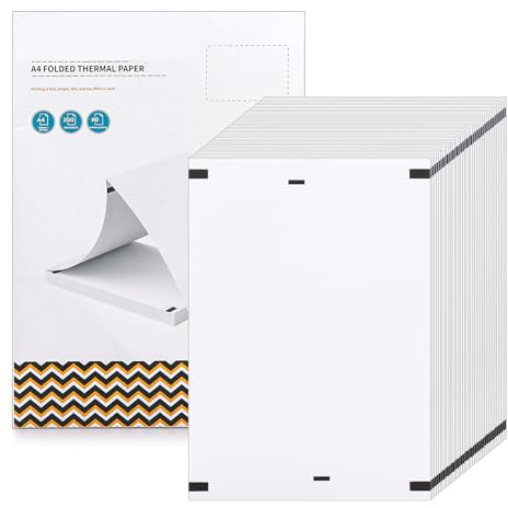 Aramanara 200 Sheets A4 Thermal Paper, Continuous Printing Thermal Paper | 210 x 297mm Thermal Printer Paper for Portable Thermal Printer, A4 Thermal Paper for Office Work, Printing Files