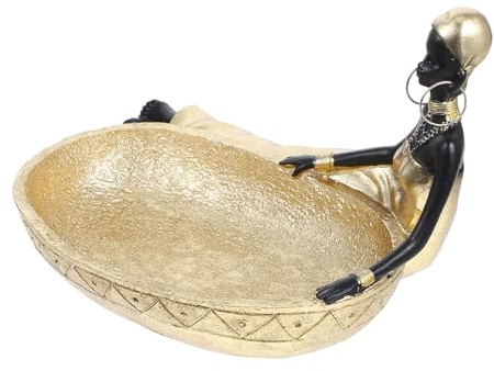 TOYANDONA Bandeja para Joyas Estilo Africano Organizador de Baratijas Vintage Plato Decorativo para Anillos y Llaves Accesorio Práctico para Oficina y Hogar 1 Pieza