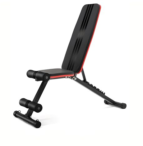 Banc de Musculation Pliable - Réglages Multiples 8 Positions - Développé Couché Inclinable Déclinable - Appareil Maison Compact - Chaise avec Dossier Confort – Support 300 kg - Entreprise Française