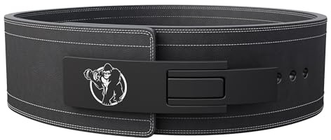GORILLA SPORTS® Cintura Sollevamento Pesi Pelle Pieno Fiore 10 mm | Fibbia a Leva a Sgancio Rapido | Supporto Lombare Squat e Stacco | S, M, L, XL (XL)