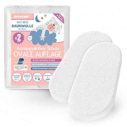 2 Protectores Colchón Capazo Ovalado 100% Algodón 35x75 cm Impermeable Antiácaros Cubre Colchon Ajustable Certificado OekoTEX y BI-OME® Technology Funda Protectora Hecho En España