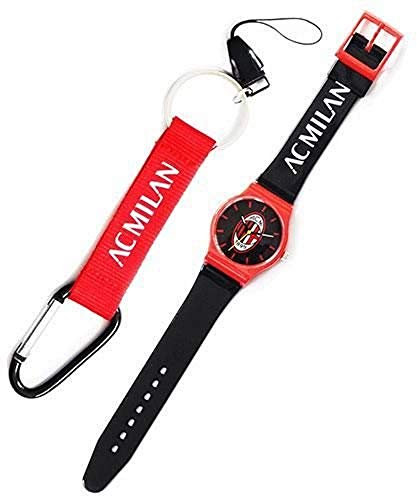 Orologio + Portachiavi Moschettone Milan - Prodotto Ufficiale AC Milan