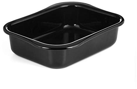 Riess, 0431-106, Wavehandle Bratpfanne, SCHWARZ-ETERNITY, extra hoch, 36 x 26.5 x 9.8 cm, Backform, Bratform, Emaille, emailliert