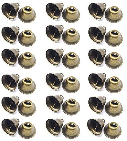 CEEYSEE 36Pcs Vintage Mini Bronze Small Jingle Bells (42 X 38mm) for Wedding, Doors, Dog Doorbell& Potty Training,Jewelry,Sewing,Christmas Hallowmas Decoration Bell