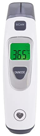 SPENGLER Tempo Duo II, Thermomètre Infrarouge Frontal et Auriculaire pour Prise de Température Rapide et Fiable, Ultra-Précis, Polyvalent, Performant, Ecran Rétro-éclairé 3 Couleurs