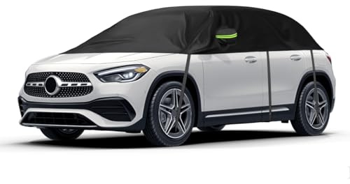 Halvt bilskydd ersättning för Mercedes-Benz GLA 2014–2024, halvgarage uppgradering förtjockat allväder halvskydd reflekterande bilskydd vattentätt skyddande UV-skydd snöskydd