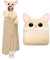 Mewaii Tragbare Decke mit Kapuze und Ärmeln, Kawaii Fennek Fuchs Design, Oversize Hoodie Decke für Damen und Herren 130x158 cm