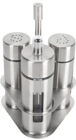 Spargispezie in acciaio inox 304 con finestra di visualizzazione, pepiera, saliera e pepe con fori regolabili per condimento, picnic (3 bottiglie)