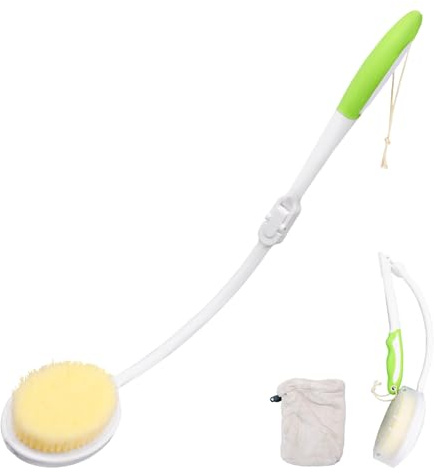 LTHERMELK Set Spazzola Schiena Doccia Lungo –Spugna Silicone Corpo Spazzola Doccia Schiena, Per Rimuovere Lo Sporco Nella Doccia, Schiarente, Busto A Balze Per Anziani