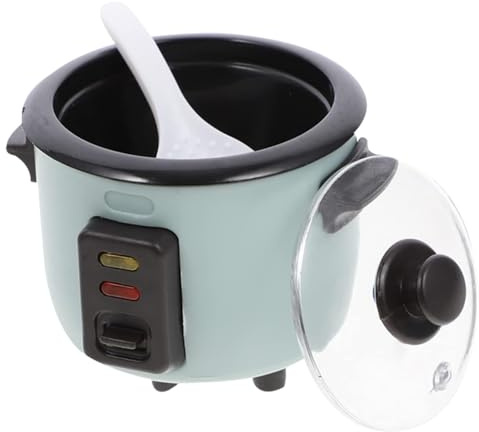 Miniature Kitchen Rice Cooker, 1:12 Scale Mini Rice Cooker for Dollhouse with Removable Lid ＆ Ladle Kitchen Scene Decoration Simulation Cooking Toy for Toddlers Dollhouse Furniture