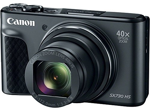 Canon PowerShot SX730 HS Digitalkamera (20,3 MP, 40-Fach optischer Zoom, 80-Fach ZoomPlus, 7,5cm 7,5cm (3,0 Zoll) klappbares Display, CMOS-Sensor, DIGIC 4+, Full-HD, WLAN, NFC, Bluetooth), schwarz
