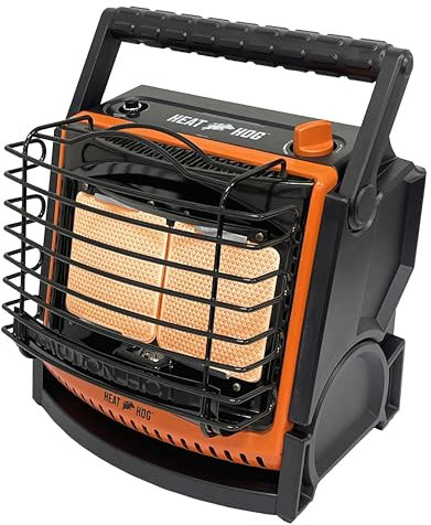 Heat Hog Stufa radiante portatile a propano da 18.000 BTU, per interni, esterni, garage, campeggio, sport all'aria aperta, canottaggio, camper, design inclinabile, alimentato a gas