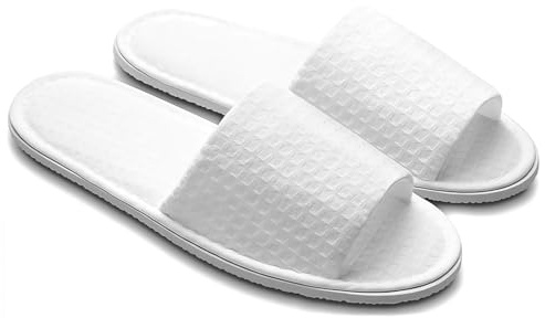 Esoes 5 Pairs of Hotel Slippers, Disposable Deluxe Closed Toe Spa Slippers, Hotel Slippers Women, White House Shoes Washable and Foldable Winter slippers for Spa, Party Guest and Travel