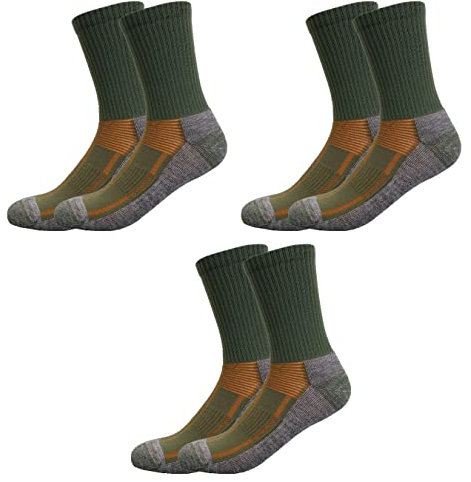 RØDER 3 Paar PREMIUM Merino Wandersocken Anti-Blasen gepolstert, für Herren & Damen Trekking Socken Funktionssocken Hiking Walking (Olive, 43-46)
