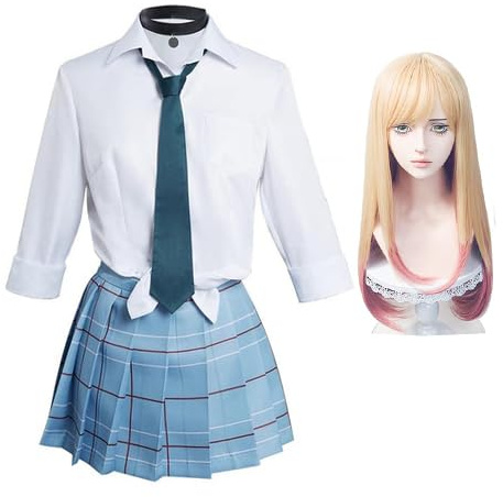 Zhongkaihua Min utklädnad Darling Kitagawa Marin cosplay kostym med peruk JK uniform set rollspel halloween anime karneval fest outfit för flickor