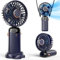 Koonie Mini Ventilateur à Main USB Portatif Portable Ventilateur De Bureau,Petit Ventilateur de 5Vitesses Avec Base,Ventilateur de Bureau Pliable Pour Bureau,Extérieur Batterie Ventilateur(Bleu foncé)