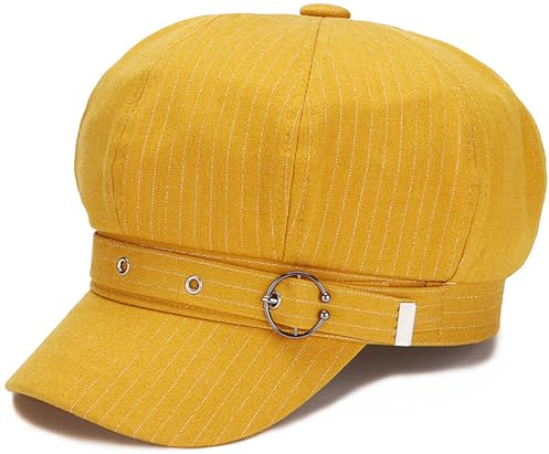 WULIQIUQIU French Beret Hats for Women Winter Newsboy Cap Spring Outdoor Sun Hat C-Yellow
