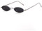 Laurinny 90er Retro Kleine Ovale Sonnenbrille Herren Damen Vintage Hippie Brille Metallrahmen Schmale Sonnenbrille(Silver/Grey)