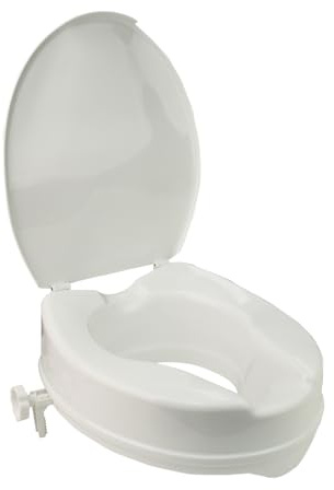 Stock-Fachmann® Toilettensitzerhöhung Smart In 5cm 10cm Oder 15cm Mit Deckel Oder Ohne Deckel WC Sitzerhöhung Toilette Senioren Toilettenaufsatz Senioren Farbe Weiß Belastbar 200kg (10 cm ohne Deckel)