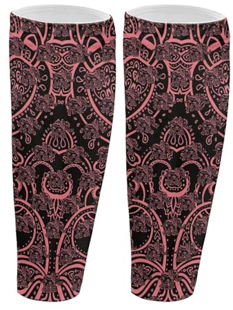 Psesaysky Mandala Elephant Calf Sleeves for Unisex Footless Compression Stockings for Shin Splint Relief Leg Sleeves Lower Leg Compression Calf Support Sleeves for Sport Basketball Football