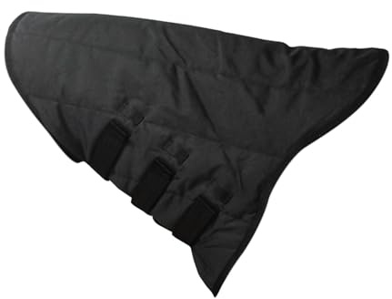 Milageto Copricollo per Cavallo, Scaldacollo, Accessorio equestre con Imbottitura, Tessuto Oxford 600D, Caldo, Universale, Sciarpa con Cappuccio Ispessito, Nero