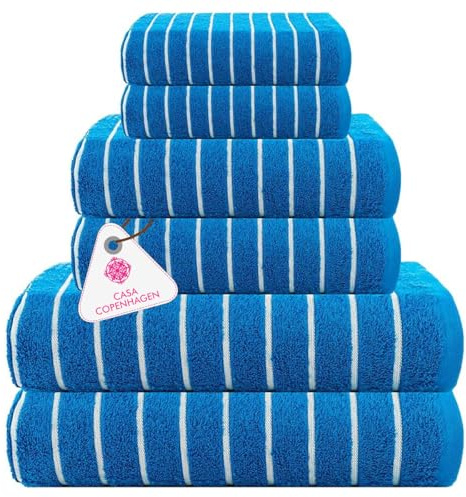 Casa Copenhagen Toalla Cabana de, diseñada en Dinamarca, Robusta y Duradera, de Secado rápido, para Playa, Piscina, baño y Ducha, 76 x 152 cm, Juego de 4 Toallas de algodón – Verde