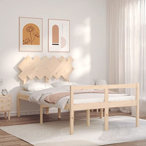 Genérico Cama para Personas Mayores con cabecero Madera Maciza 120x200cm,Mobiliario,Camas y Accesorios,Camas y somieres,3195541
