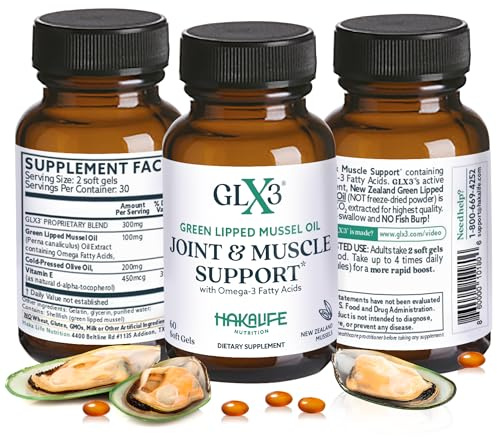 Haka Life GLX3 Green Lipped Mussel Oil Capsules for Joint and Muscle Support | Extra-Strength Omega-3 Green Lipped Mussel Supplement for Comfort, Flexibility & Recovery | Contains ETA, EPA, DHA