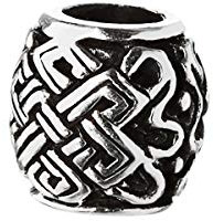 NKlaus 2x Haarschmuck Bartperle Keltischer Knoten 925 Sterlingsilber Silber Lockenperle 40534