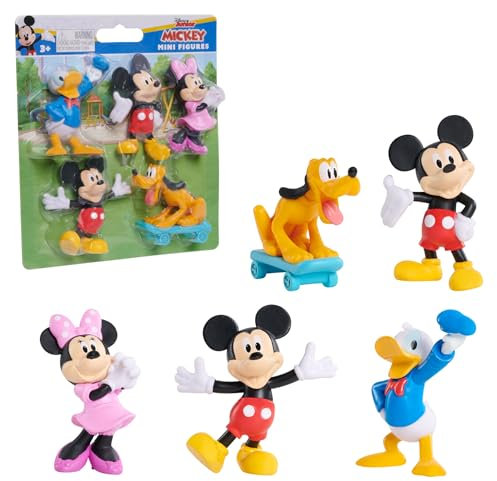 Just Play Disney Junior Mickey Mouse Mini Figures Pack of 5, 3.8-5.7 cm Collectible Figures, Kids Toys from 3 Years