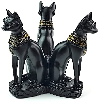 OmyLens Large Bast Bastet Cats Crystal Ball Holder Sphere Display, Natural Healing Feng Shui Glass Ball Holder Base Statue Decoration for 80mm-150mm Sphere