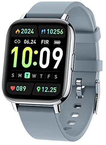SUPBRO 1.69'' Reloj Inteligente Hombre Mujer Smartwatch Hombre Podómetro IPX8 Calorías Cronómetro Menstrual Llamada de notificación SMS Multideporte 24 Modos Deporte para Android iOS