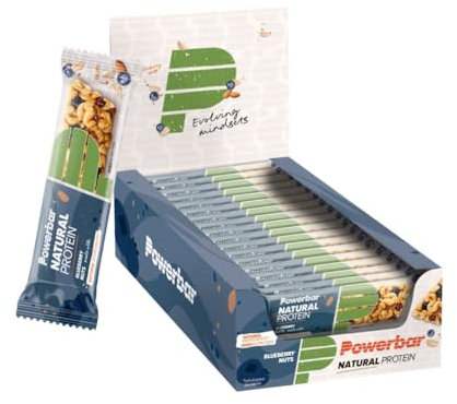 Powerbar Natural Protein Blueberry Nuts 18x40g - Veganer Protein Riegel + Natürliche Zutaten