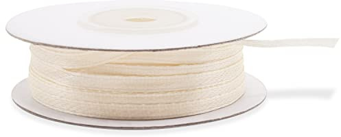 Decoraparty Nastro Doppio Raso Crema 3 mm Rotolo Satinato per Bomboniere Regalo Matrimonio Battesimo Comunione Cresima Cerimonia,Bobina da 50 metri mt,DPA65904O