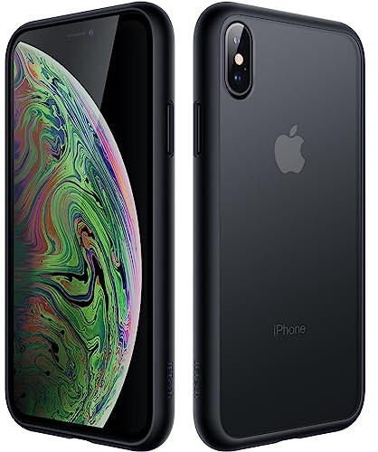 JETech Cover Opaca per iPhone Xs and iPhone X, Nero