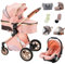 YAZOCO kinderwagen 3 in 1 Buggy Babybett Komplett Set Einem Klick Zusammenklappbarer Kinderwagen, KombiKinderwagen Aluminiumrahmen für Neugeborene