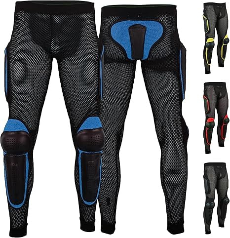 German Wear Schutz-Hosen für Erwachsene, atmungsaktive Stretch-Armor-Ausrüstung für Motorrad, Motocross und Skateboarding (DE/NL/SE/PL, Alphanumerisch, XXL, Regular, Regular, Blau)