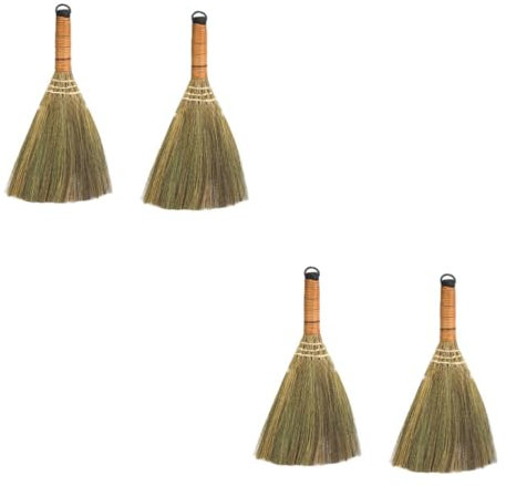 COLLBATH 2sets Best Broom for Cleaning Traditional Material Efficient Decking Brush 2pcs*2